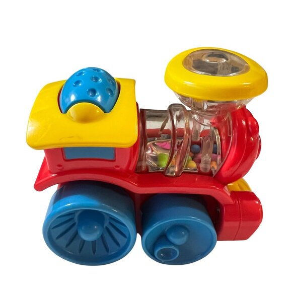 Colorful Baby Toy Bundle With Train Car Rattle & Pull-Along Dog - Picture 2 of 6